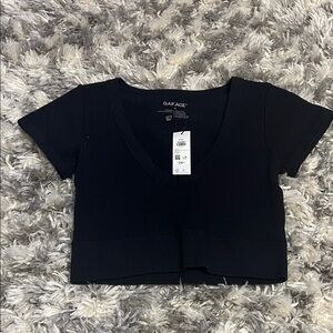 Garage Classic Black V-Neck Crop Top